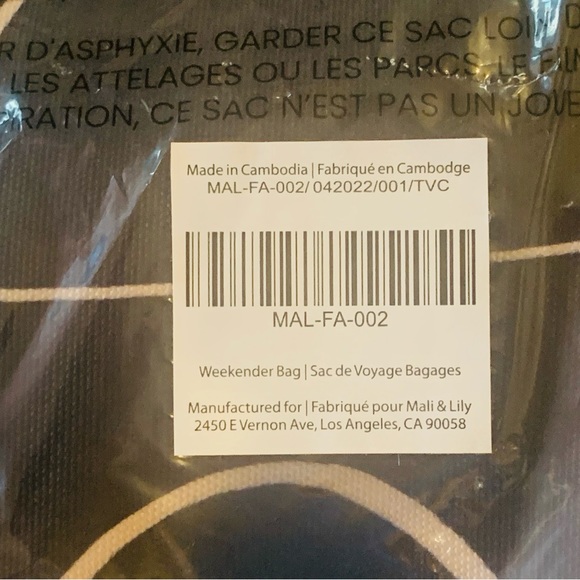 Mali + Lili 🆕 Weekender Bag in Black Abstract - Picture 3 of 5